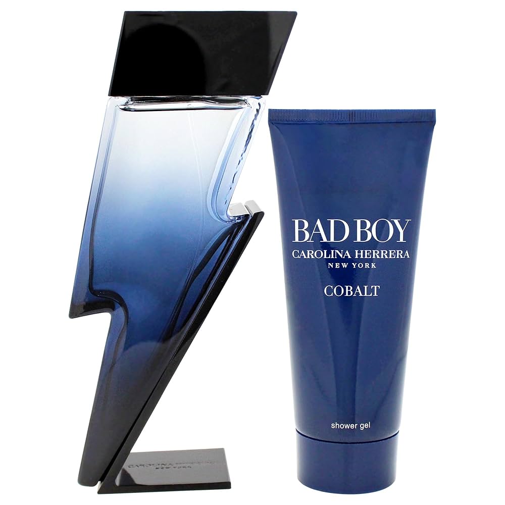 Carolina Herrera Bad Boy Cobalt 2-Piece Set for Men, (3.4 Oz Eau De Parfum Spray + 3.4 Oz Shower Gel)