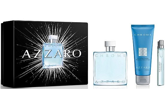 Azzaro Chrome Eau de Toilette 3-Piece Men's Gift Set